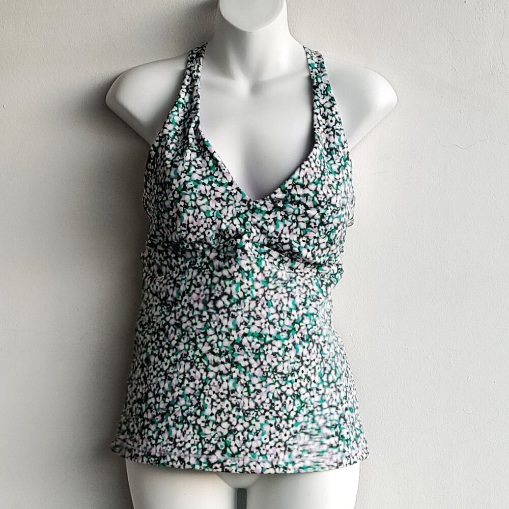Athleta Plunge Tankini Flora Print Size Medium D Cups